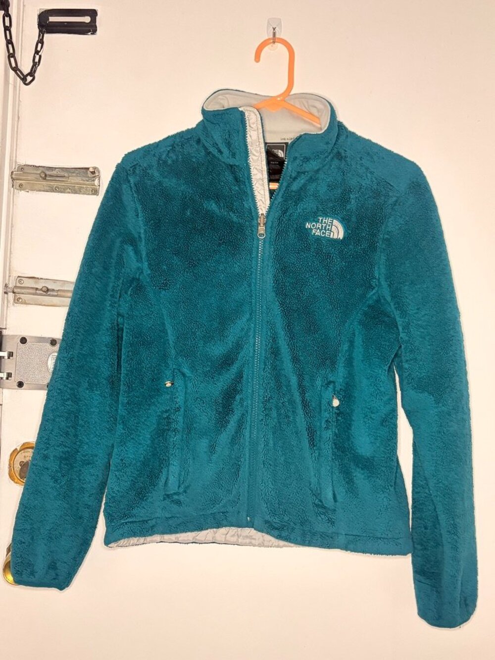 The North Face fleece full zip Soft Turquoise jacket Coat- XS